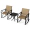 Outdoor Rocking Chair Set with Side Table and Gentle Rocking Motion